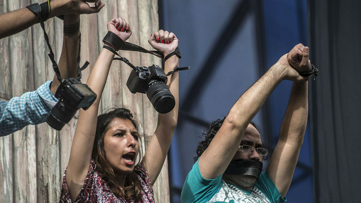Egypt journalists protest - AFP