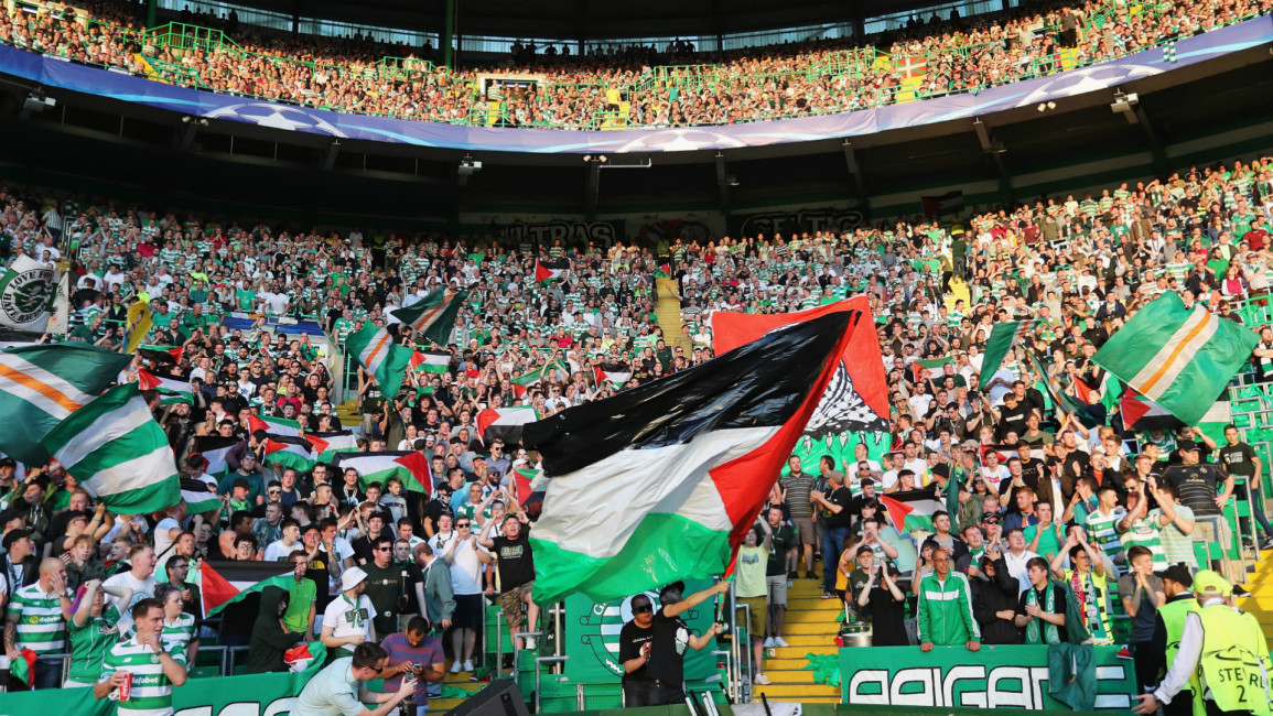 Celtic fans Palestine flag Getty