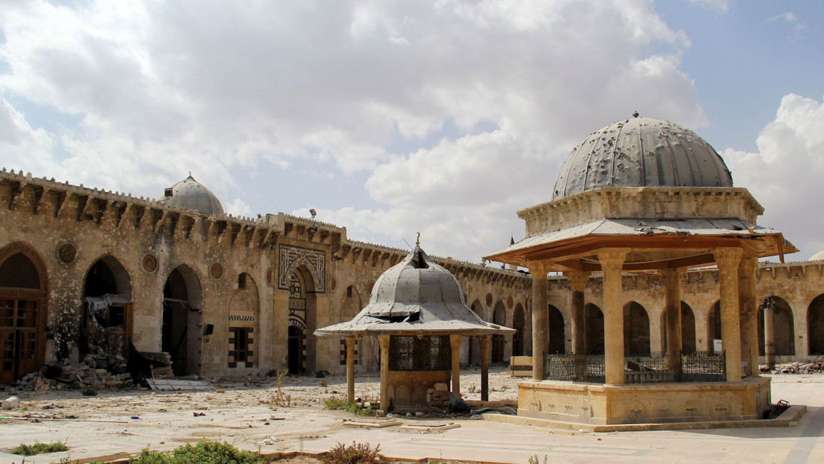 مسجد الأموي في حلب بعد القصف