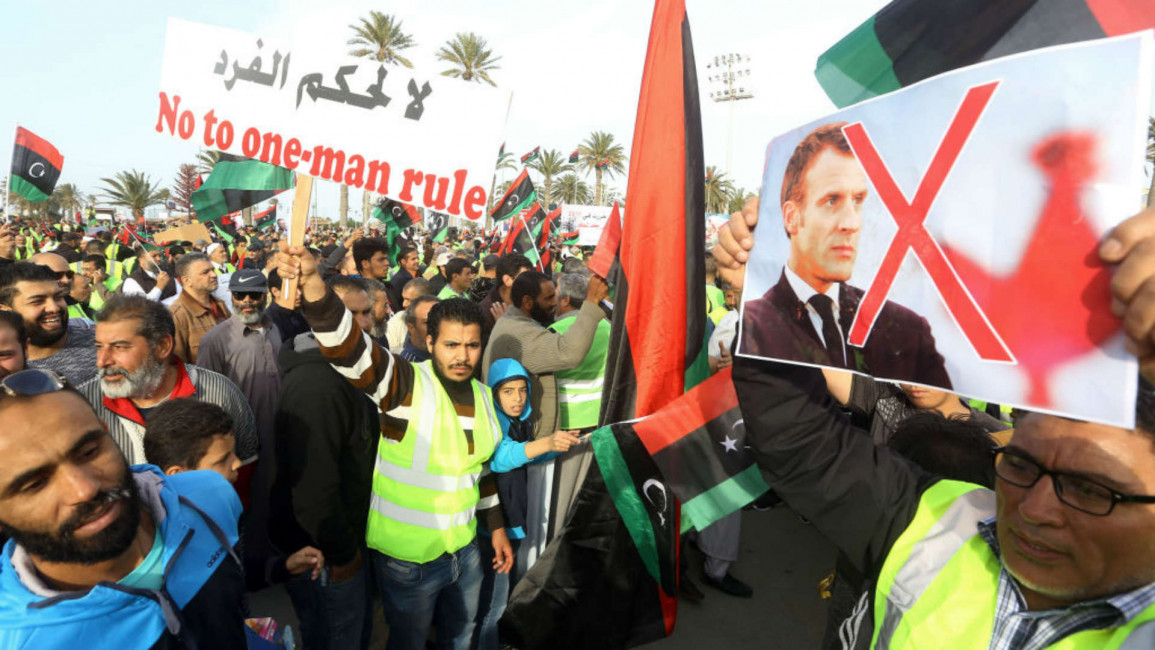 No to Macron Libya - Getty