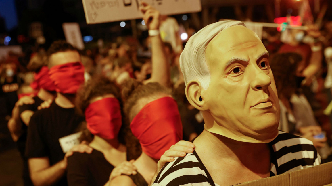 Netanyahu protests [Getty]