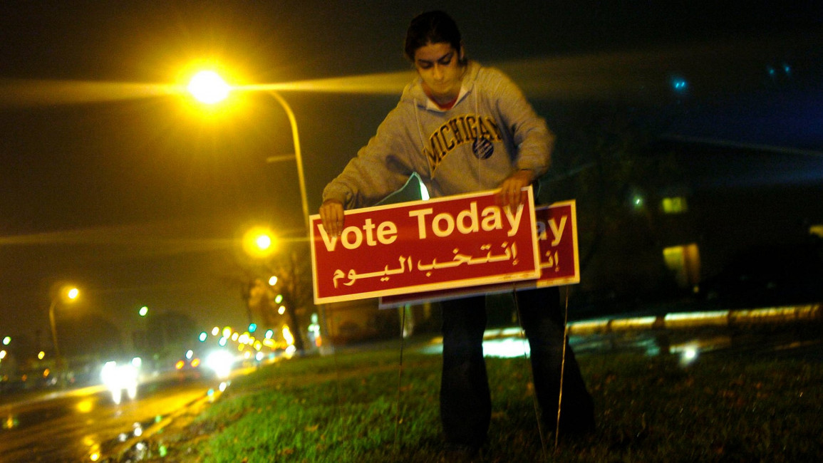 arab american vote sign - Getty