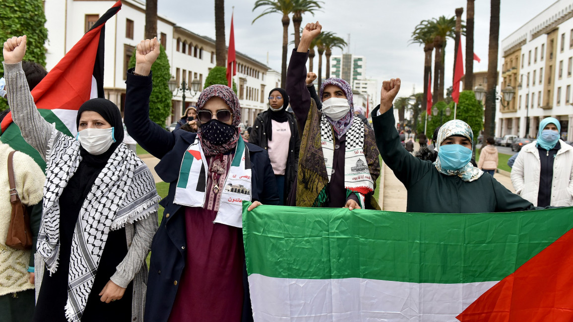 morocco palestine israel protest