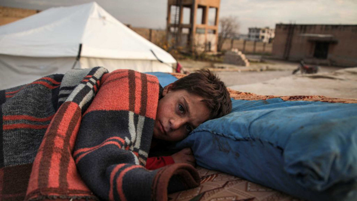 Syrian child Idlib displaced - AFP