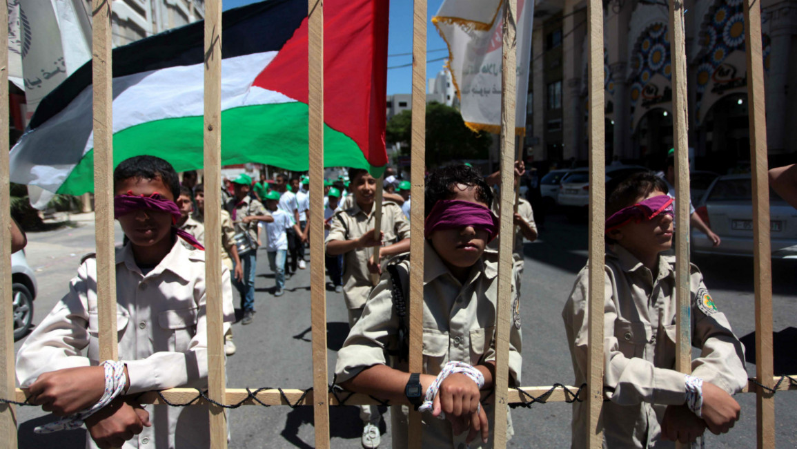 Palestinian prisoners demonstration hunger strike ANADOLU