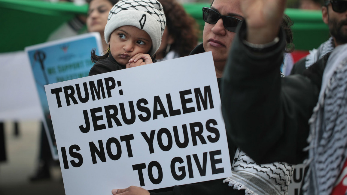 Jerusalem Trump protest - Getty