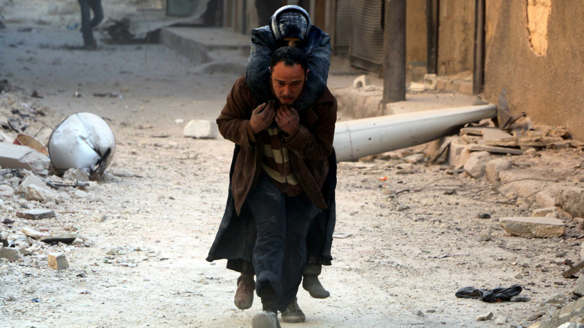 Aleppo fleeing civilians Getty