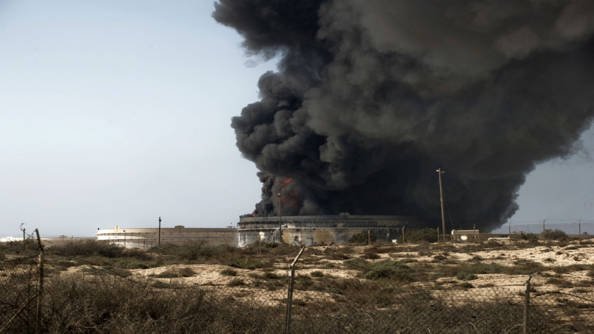 Libya oil fire AFP