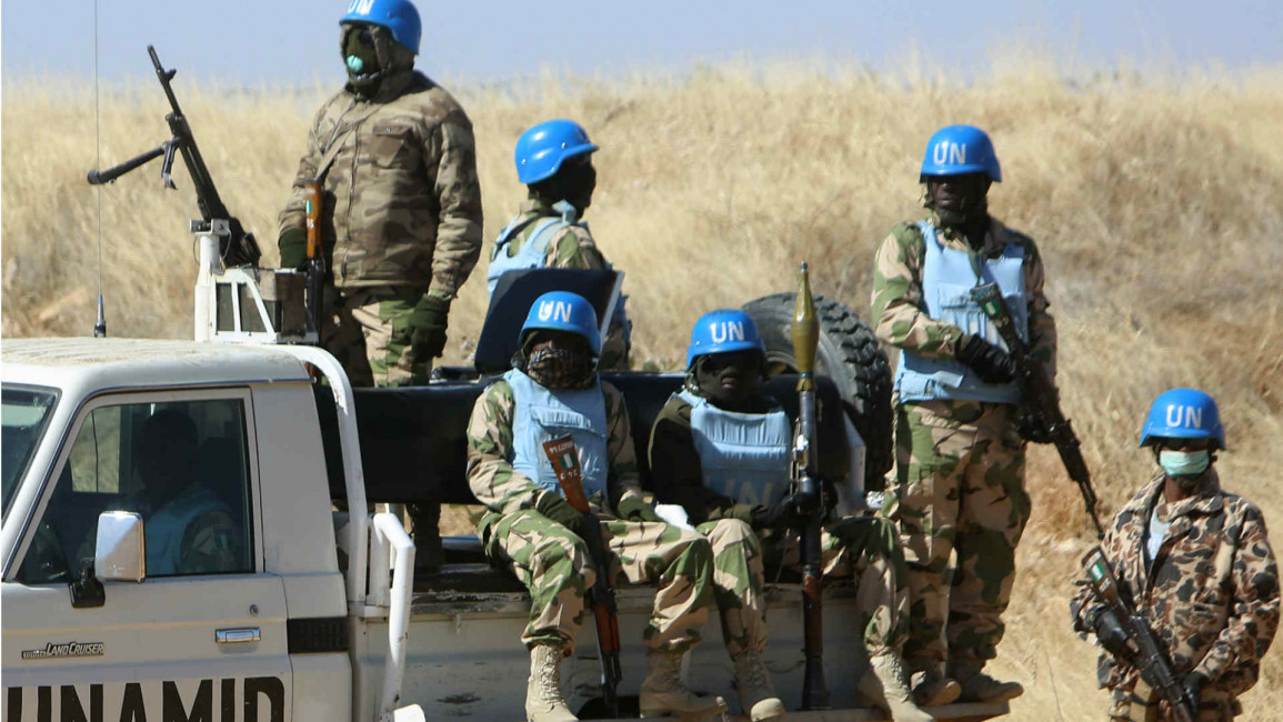 UNAMID patrol Darfur in 2015