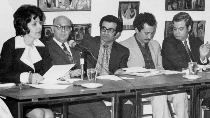 Pictured here in Beirut, Ghassan [second right] is considered one of the Arab world's finest writers [Getty Images]