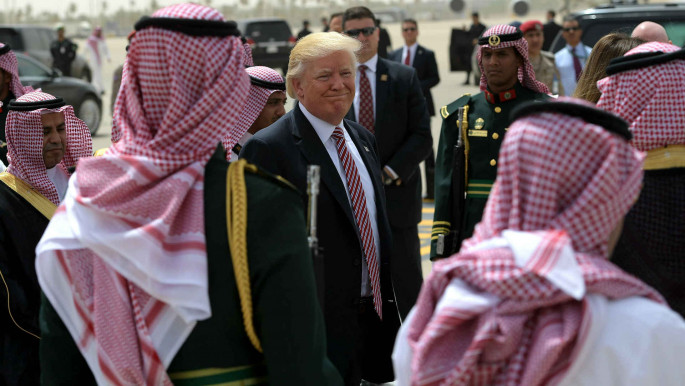 Donald Trump leaves Riyadh on the first ever direct flight from Saudi Arabia to Israel. May 2017 [Getty]