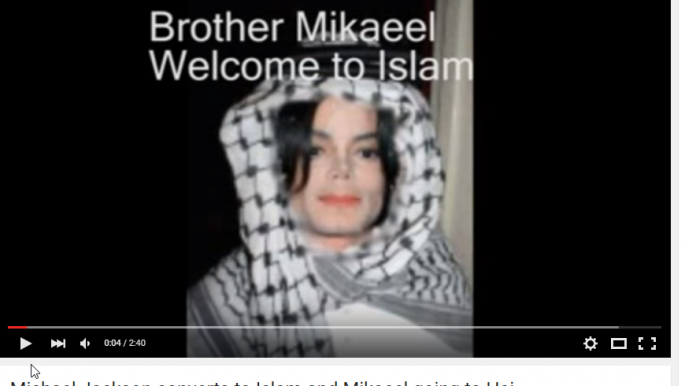 A YouTube video detailing Michael Jackson's alleged conversion to Islam [YouTube screenshot] 