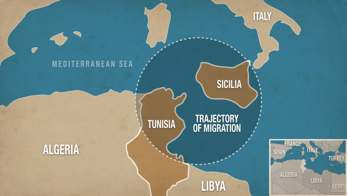 Map of migrants' trajectory