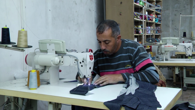 Palestinian factory workers in Gaza